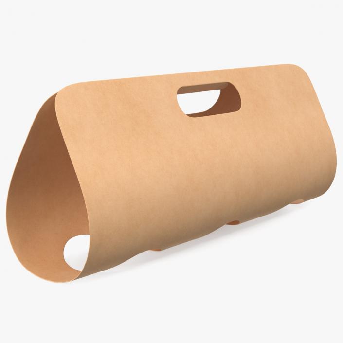 3D model Kraft Paper Holder for Three Beverage Plastic Cups