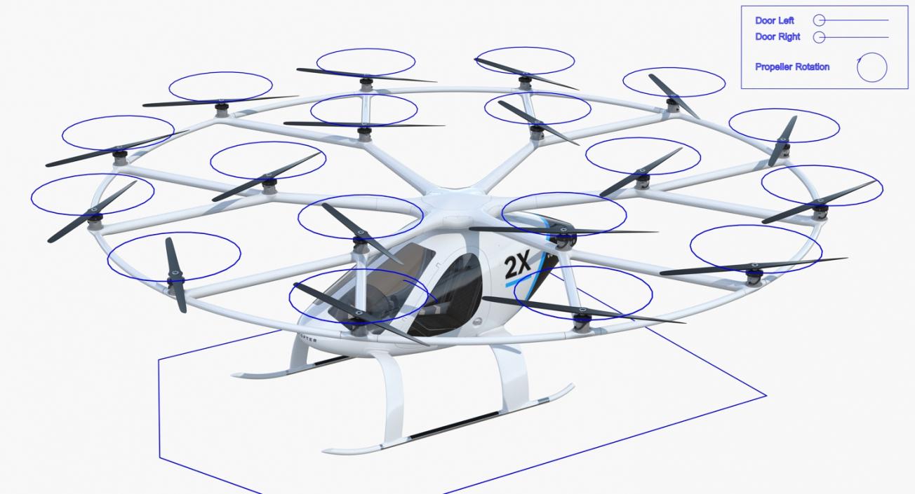 3D model Volocopter 2X Rigged