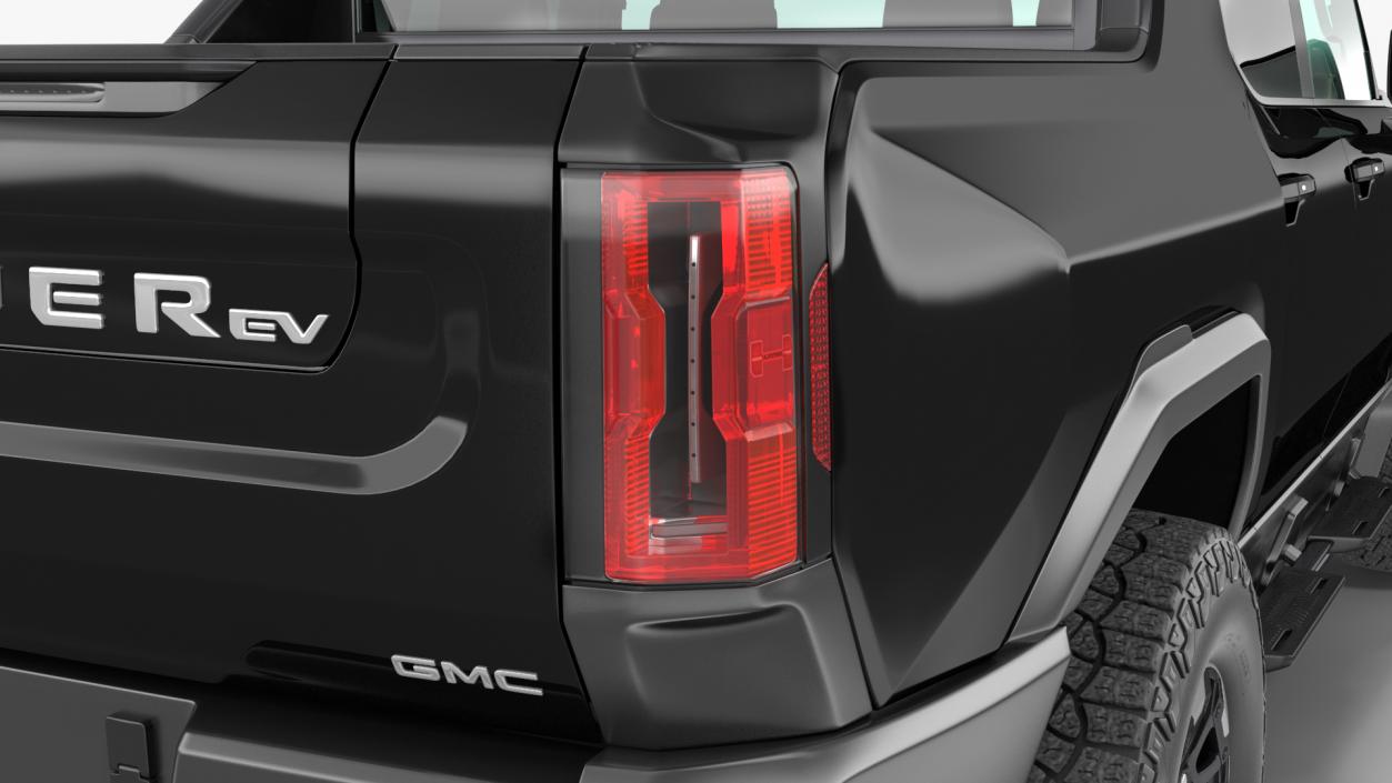 3D GMC Hummer EV Pickup Truck SUT Black Rigged model