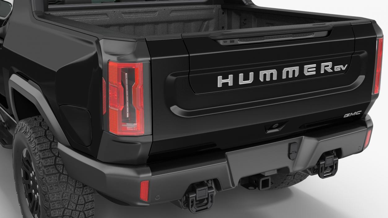 3D GMC Hummer EV Pickup Truck SUT Black Rigged model