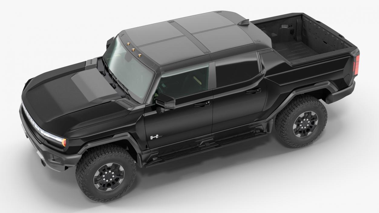 3D GMC Hummer EV Pickup Truck SUT Black Rigged model