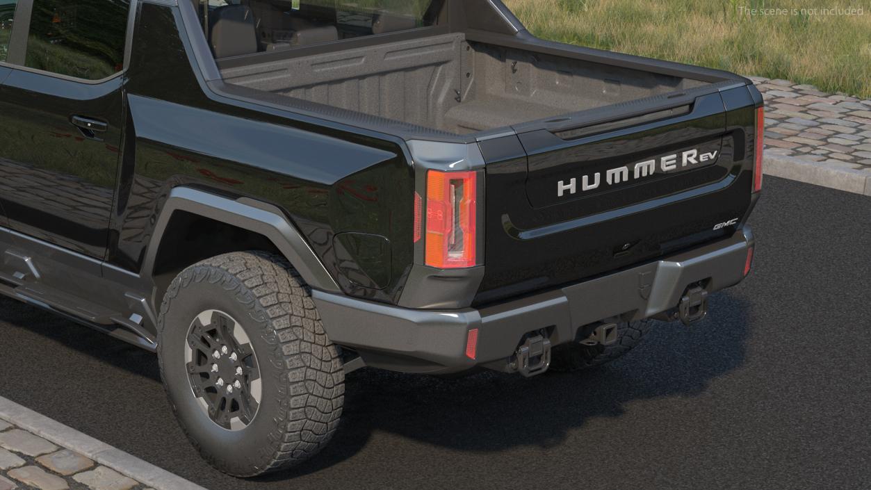 3D GMC Hummer EV Pickup Truck SUT Black Rigged model