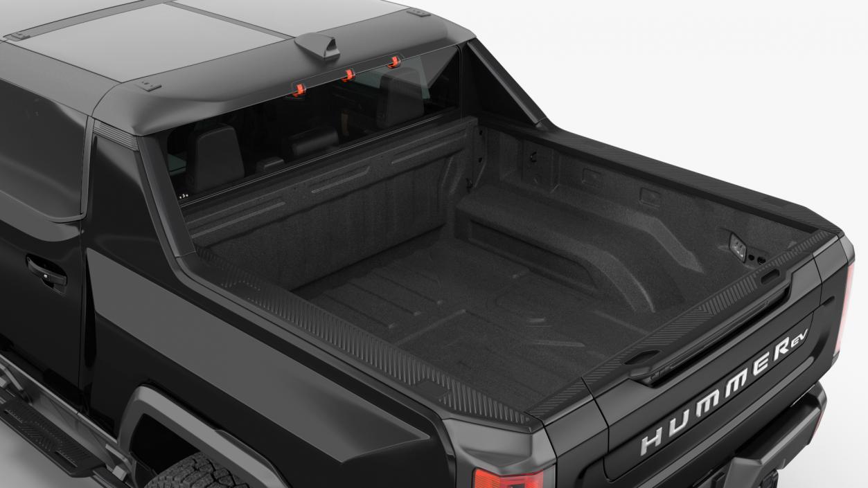 3D GMC Hummer EV Pickup Truck SUT Black Rigged model