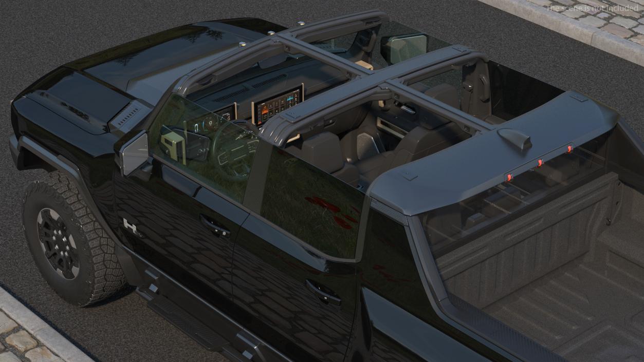 3D GMC Hummer EV Pickup Truck SUT Black Rigged model