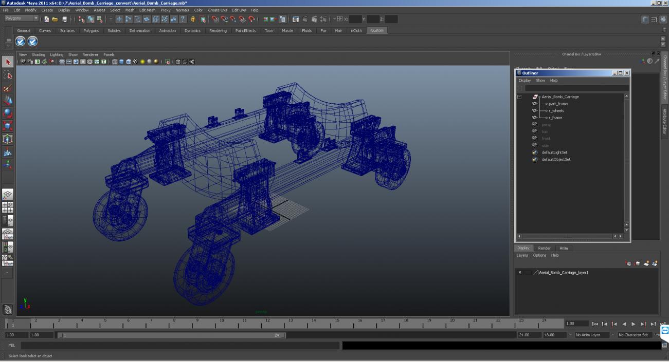 3D model Aerial Bomb Carriage