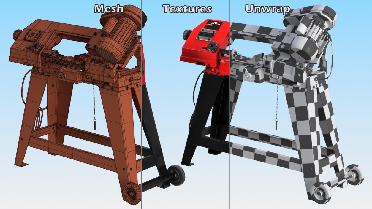 3D Metal Cutting Band Saw with Stand model