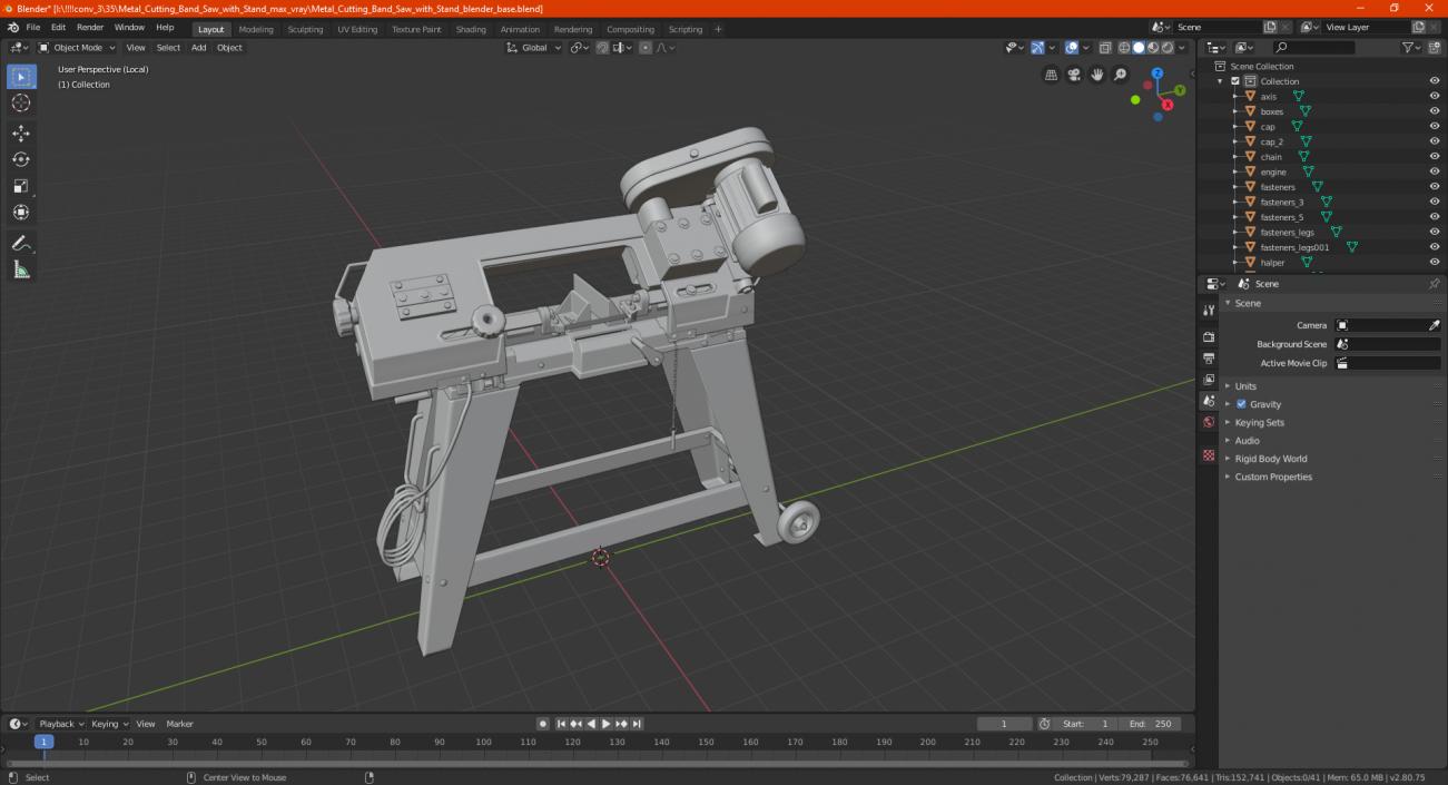 3D Metal Cutting Band Saw with Stand model