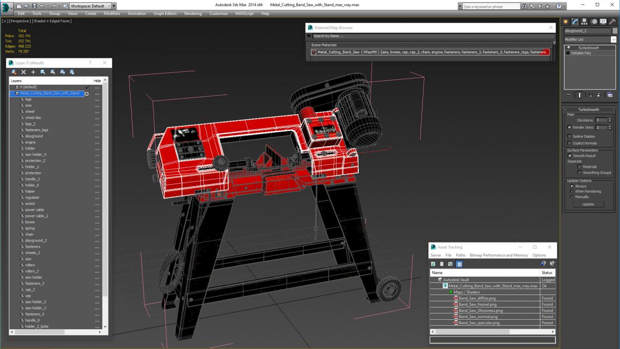 3D Metal Cutting Band Saw with Stand model