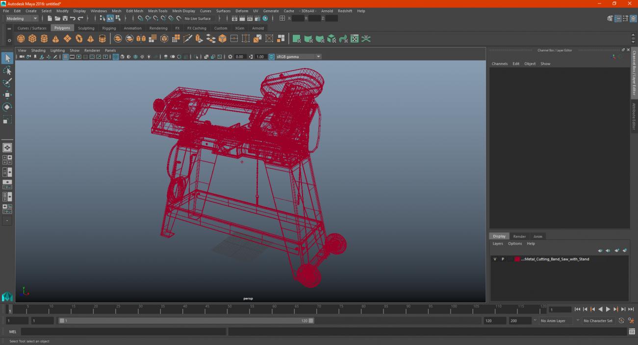 3D Metal Cutting Band Saw with Stand model