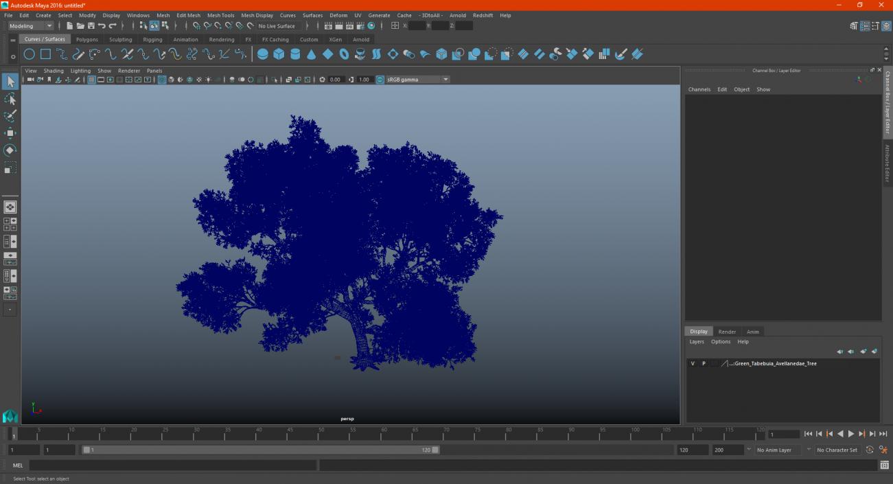 3D Green Tabebuia Avellanedae Tree