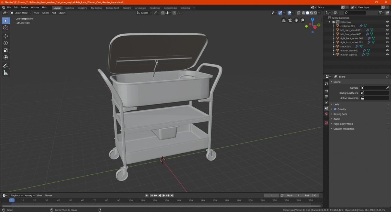 Mobile Parts Washer Cart 3D model