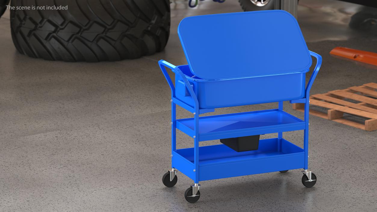 Mobile Parts Washer Cart 3D model