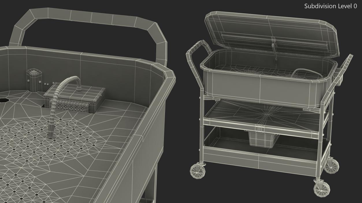 Mobile Parts Washer Cart 3D model