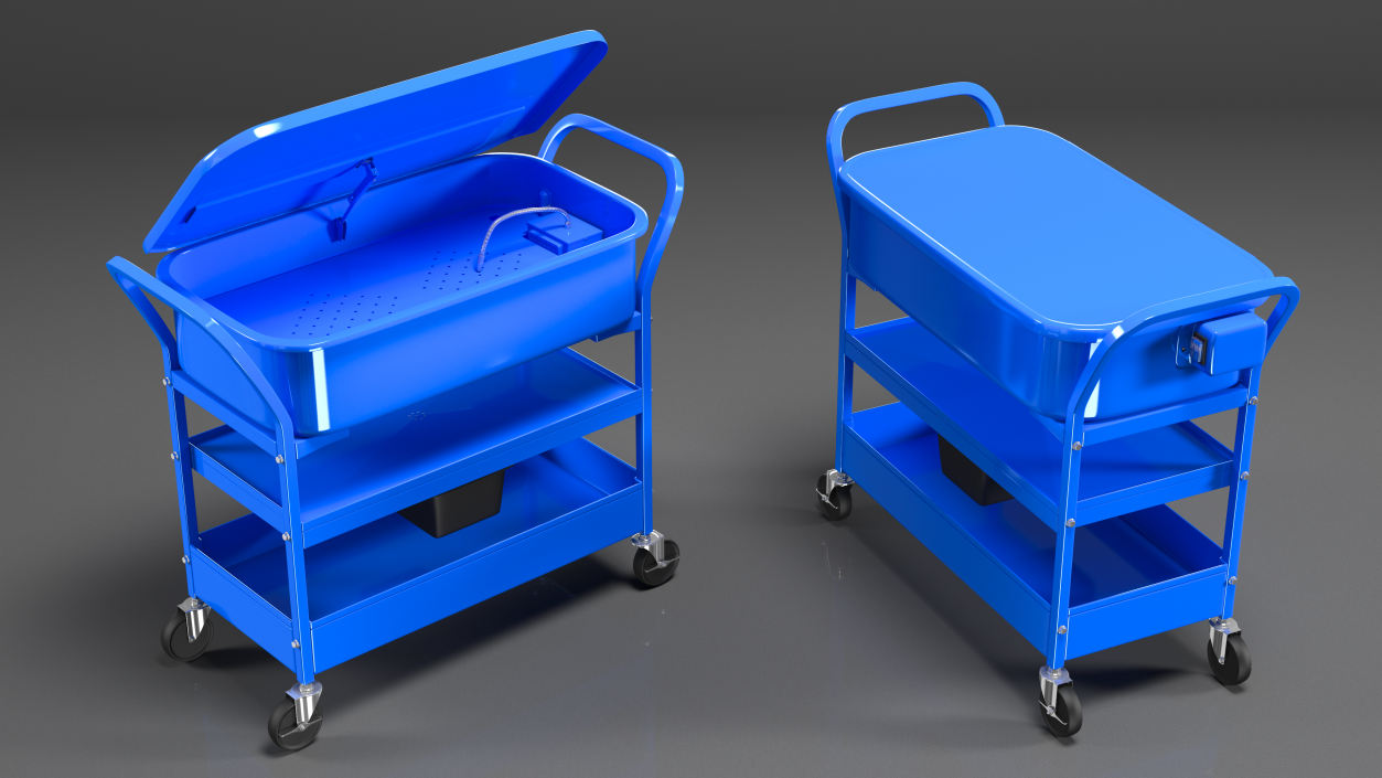 Mobile Parts Washer Cart 3D model