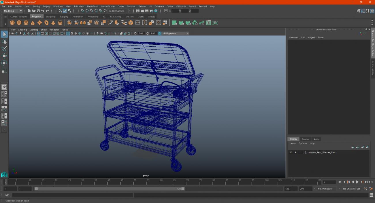 Mobile Parts Washer Cart 3D model