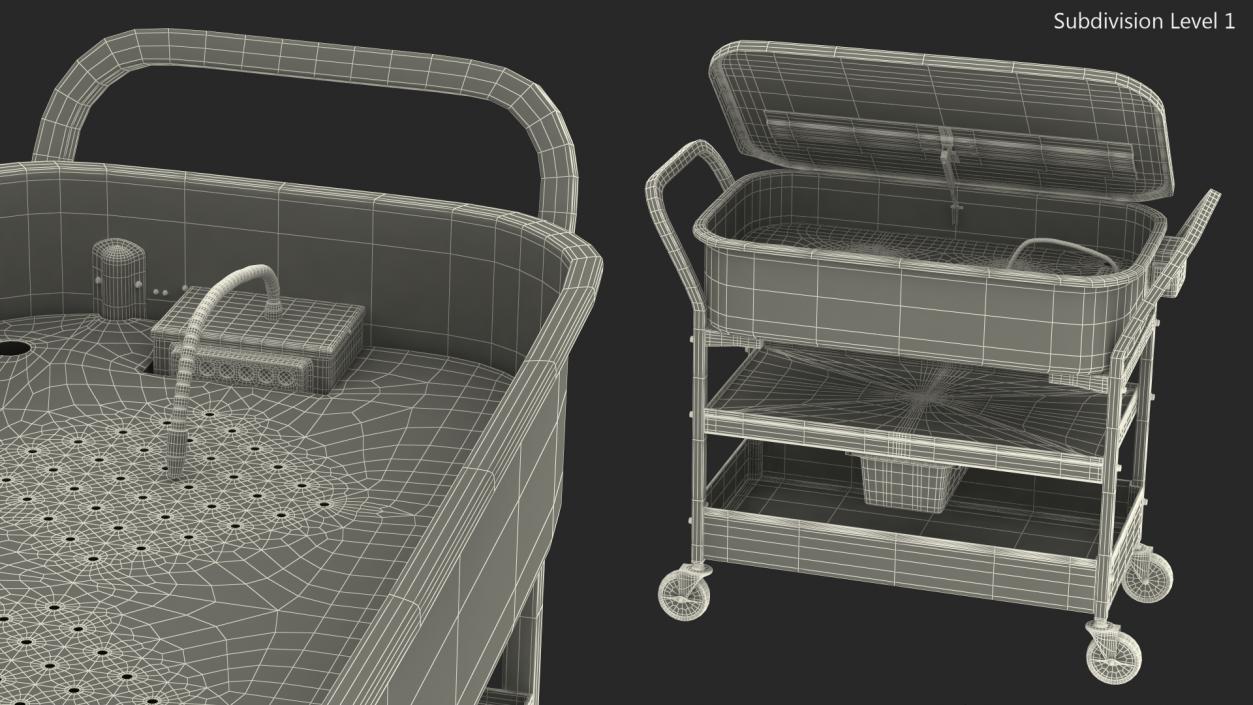 Mobile Parts Washer Cart 3D model