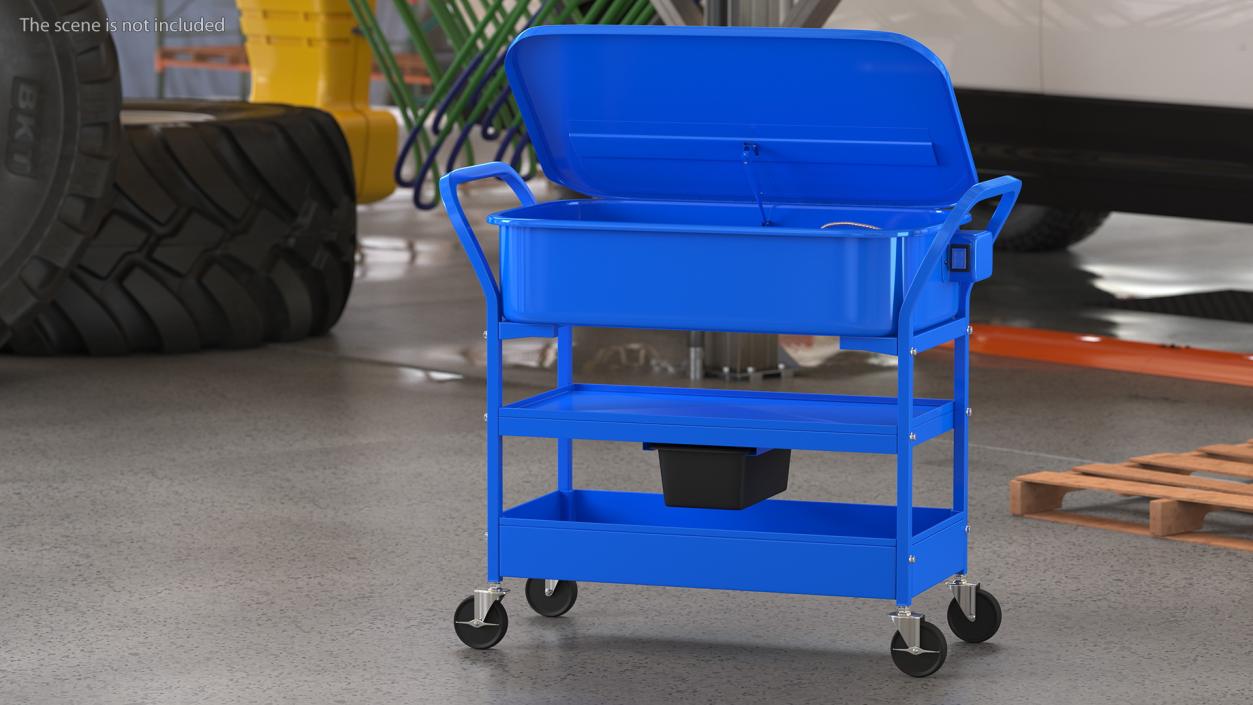 Mobile Parts Washer Cart 3D model