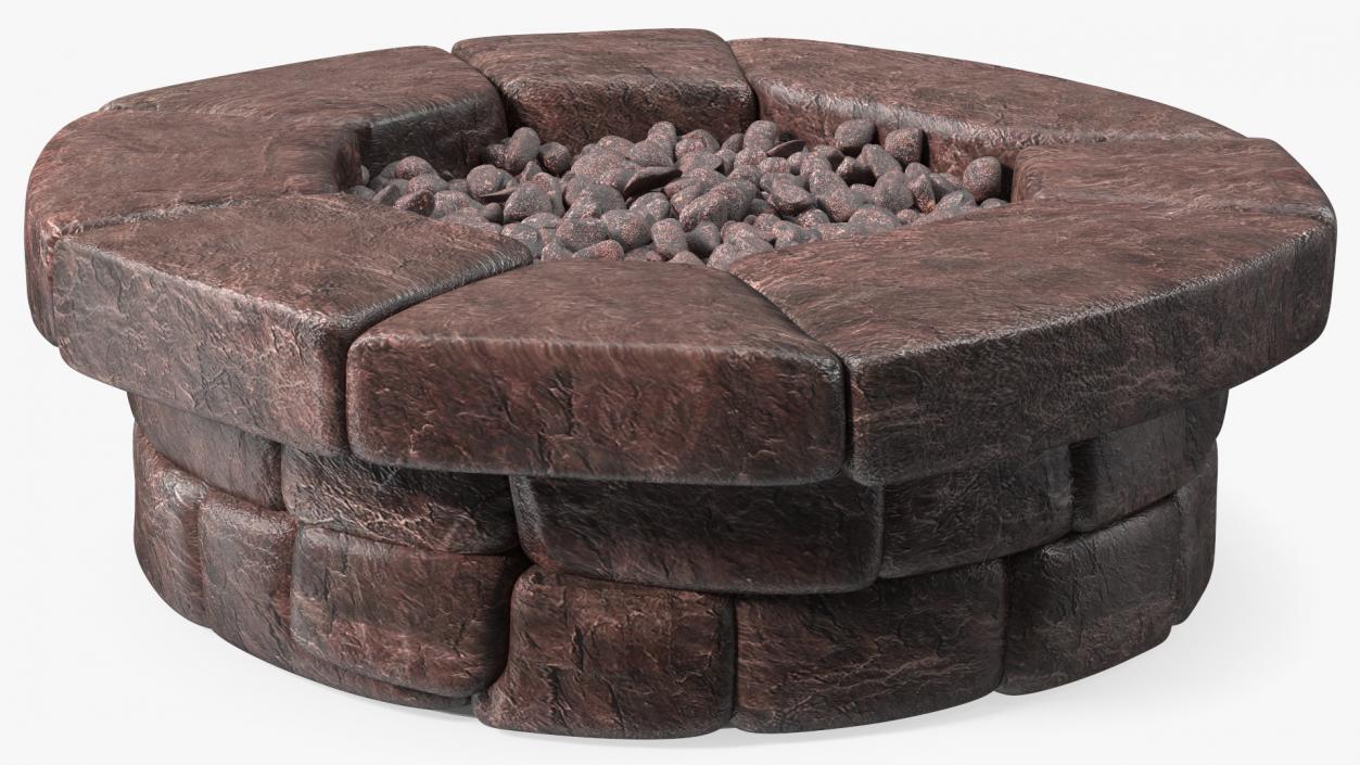 3D Round Stone Fire Pit Table