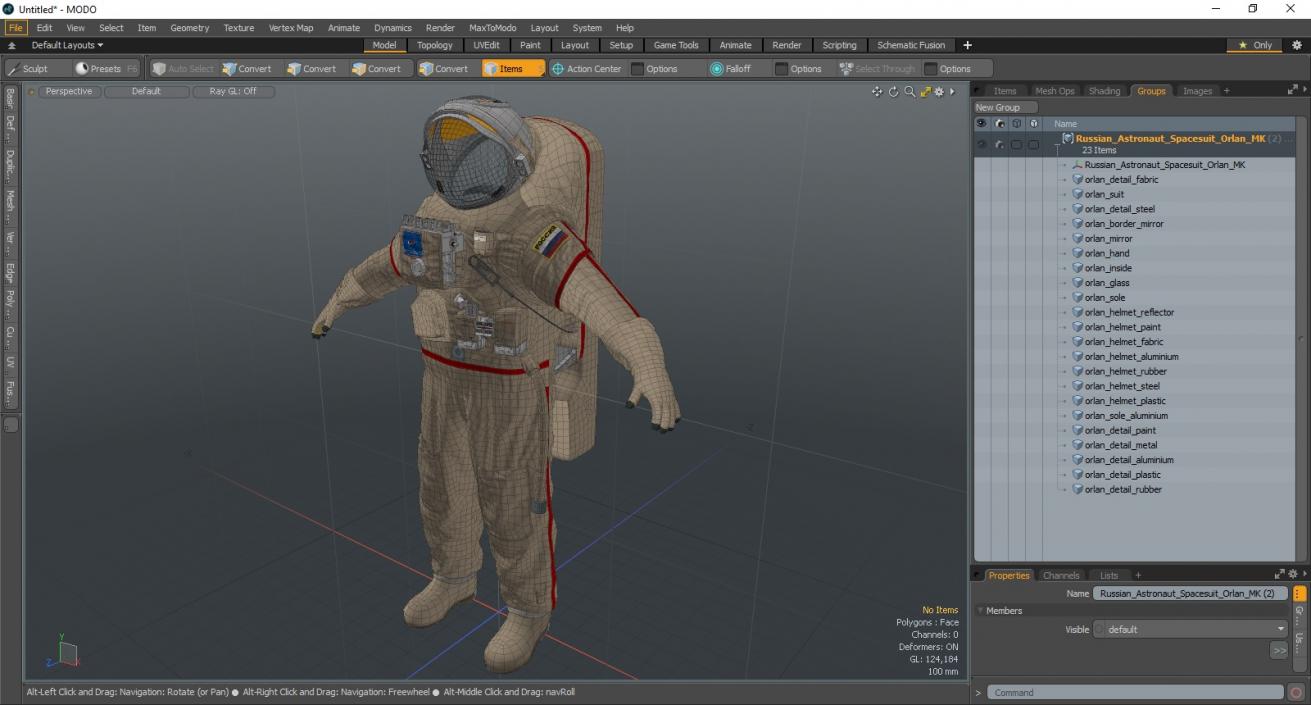 3D Russian Astronaut Spacesuit Orlan MK