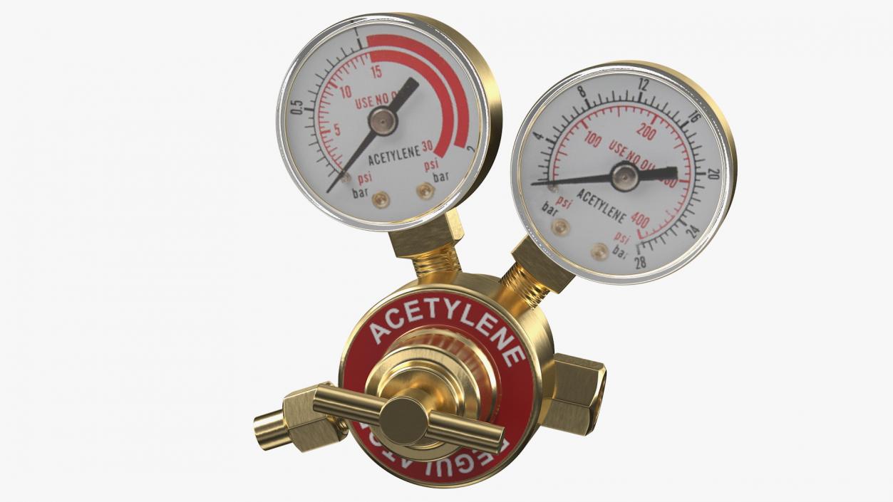 Dual Gauge Acetylene Regulator for Welding 3D