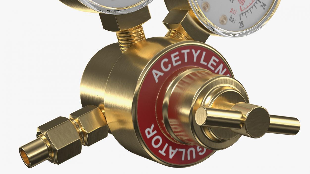 Dual Gauge Acetylene Regulator for Welding 3D