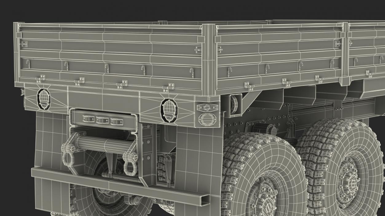 Military Drop Side Cargo Trailer M1095 Camouflage 3D model