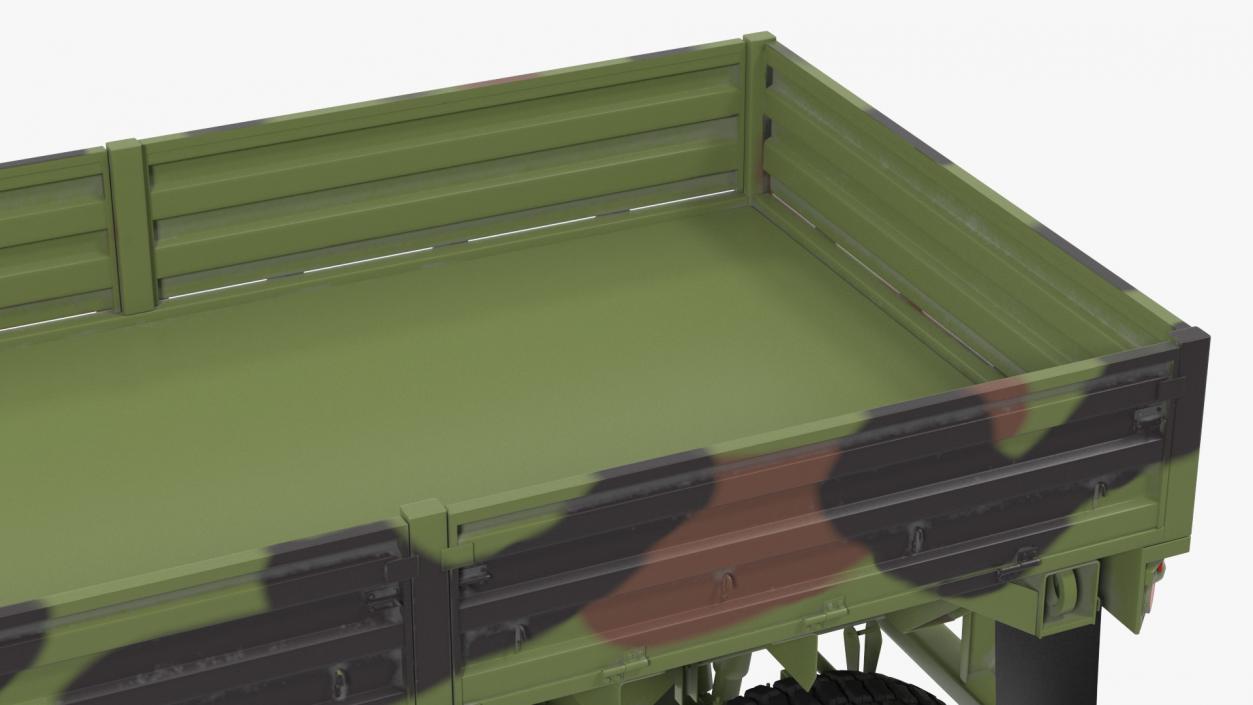 Military Drop Side Cargo Trailer M1095 Camouflage 3D model