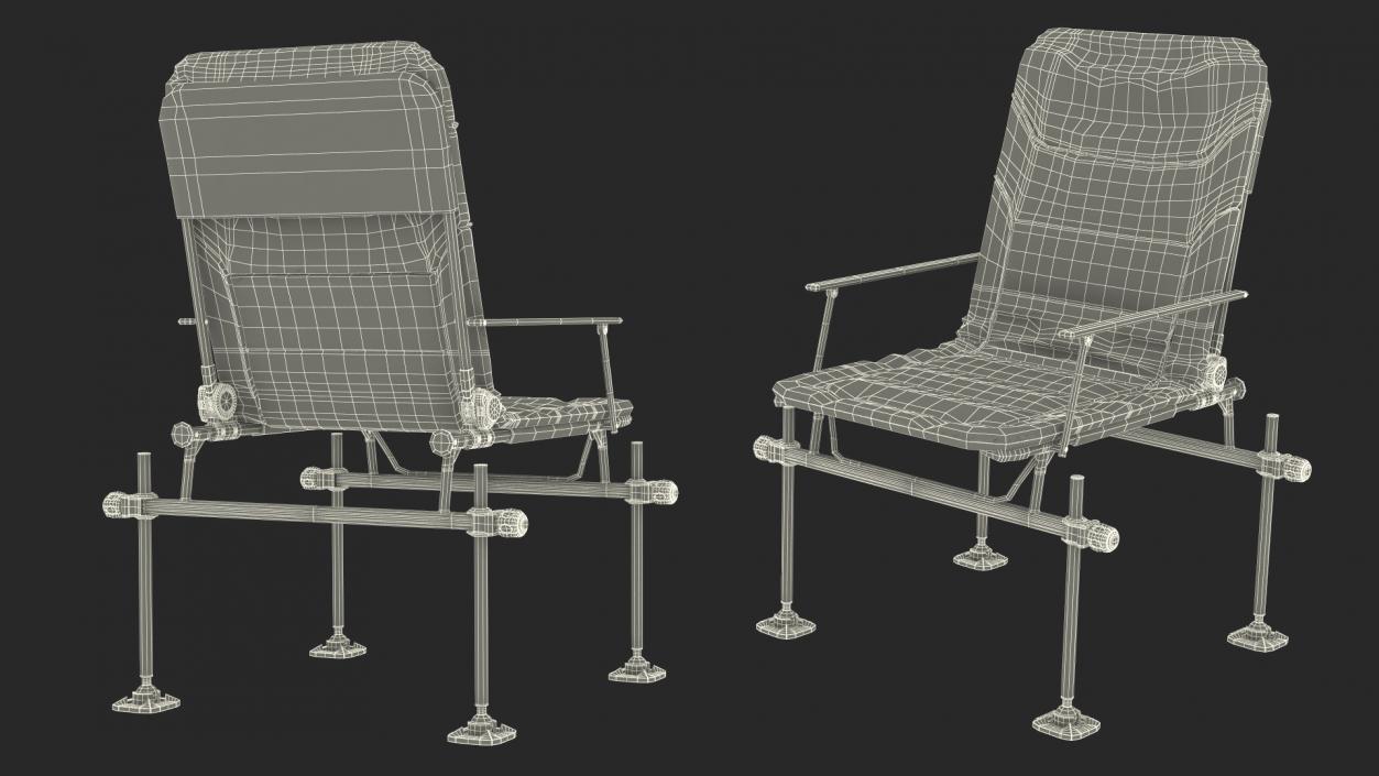 3D model Outdoor Bonfire with Camping Chairs