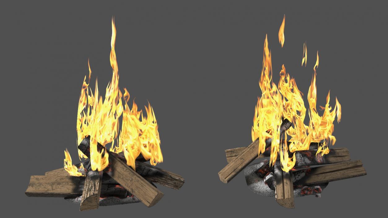 3D model Outdoor Bonfire with Camping Chairs