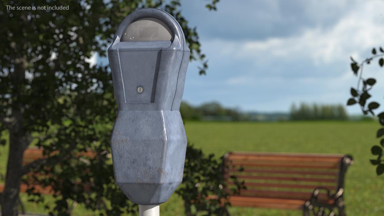 Digital Parking Meter with Sign Dirty 3D