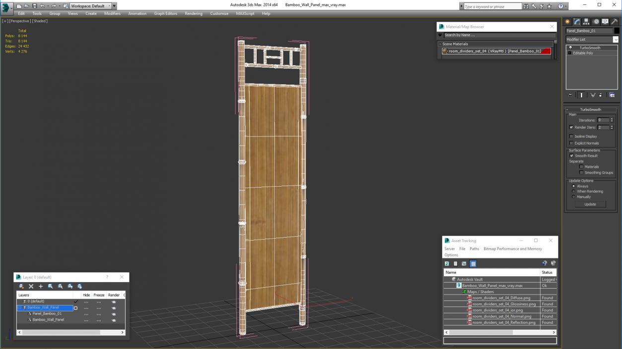 Bamboo Wall Panel 3D