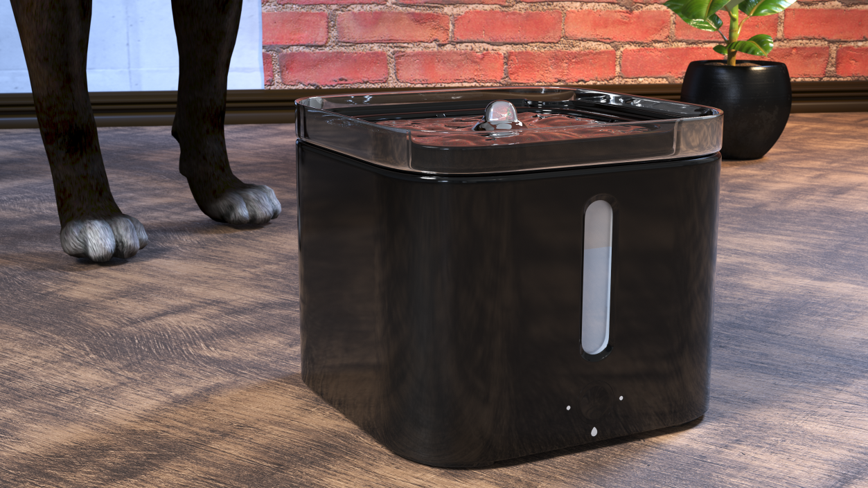 Pet Water Fountain Black 3D model