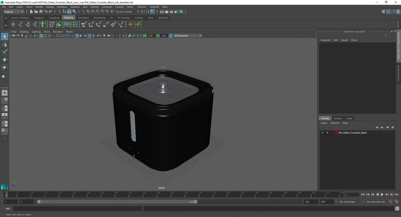 Pet Water Fountain Black 3D model