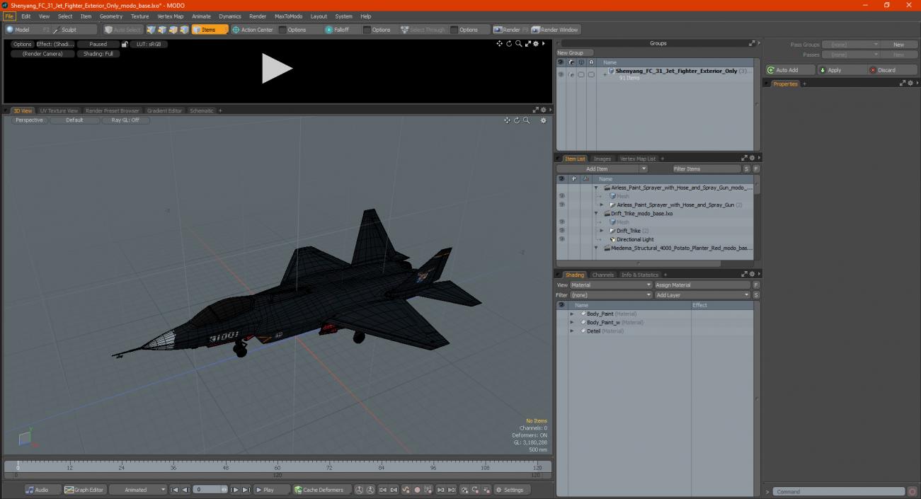 3D model Shenyang FC 31 Jet Fighter Exterior Only