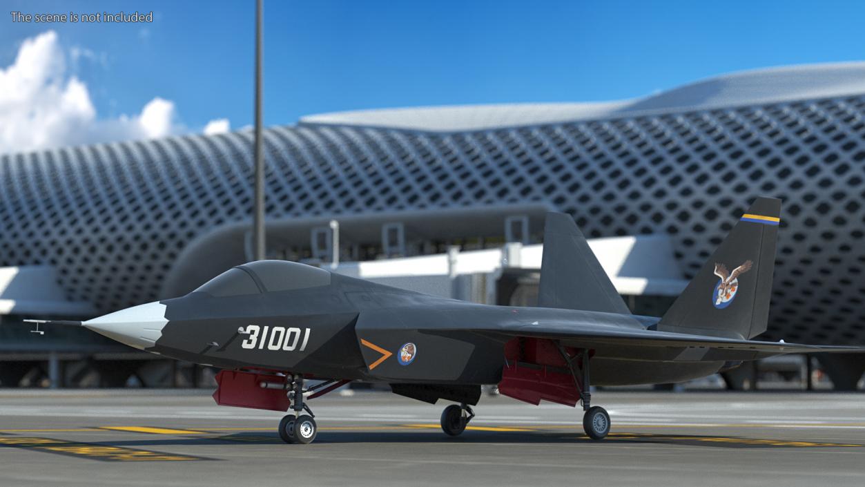 3D model Shenyang FC 31 Jet Fighter Exterior Only