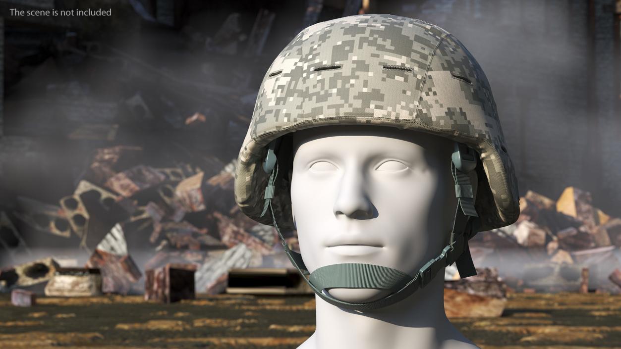 Assault Helmet Gray Camo 3D model