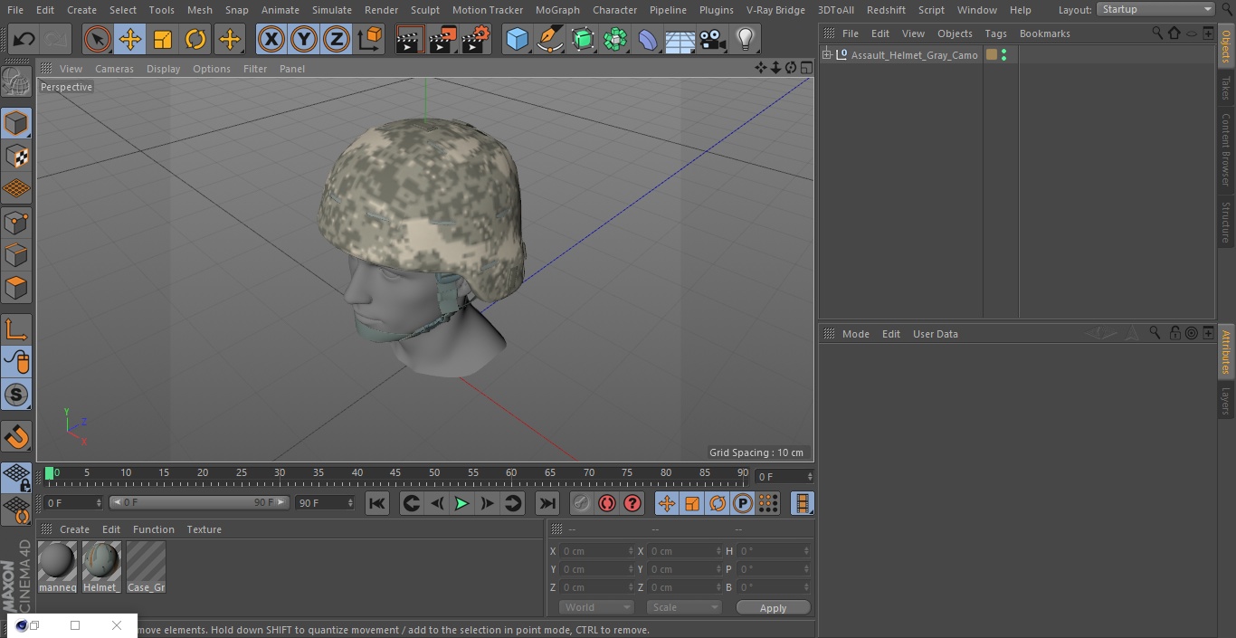 Assault Helmet Gray Camo 3D model