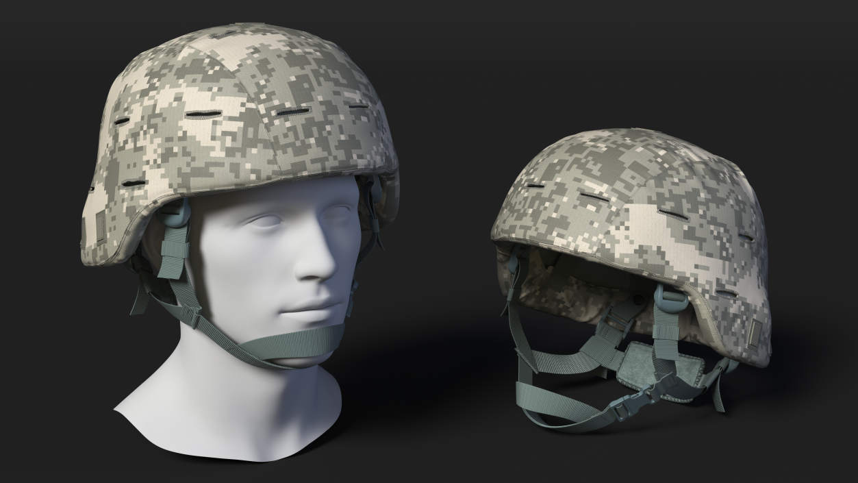 Assault Helmet Gray Camo 3D model