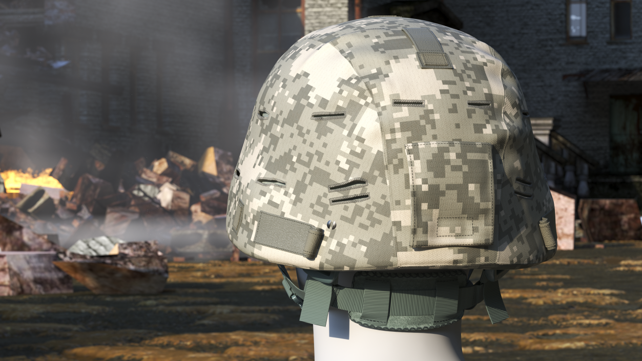 Assault Helmet Gray Camo 3D model