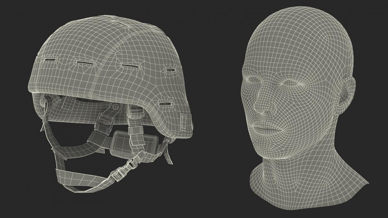 Assault Helmet Gray Camo 3D model