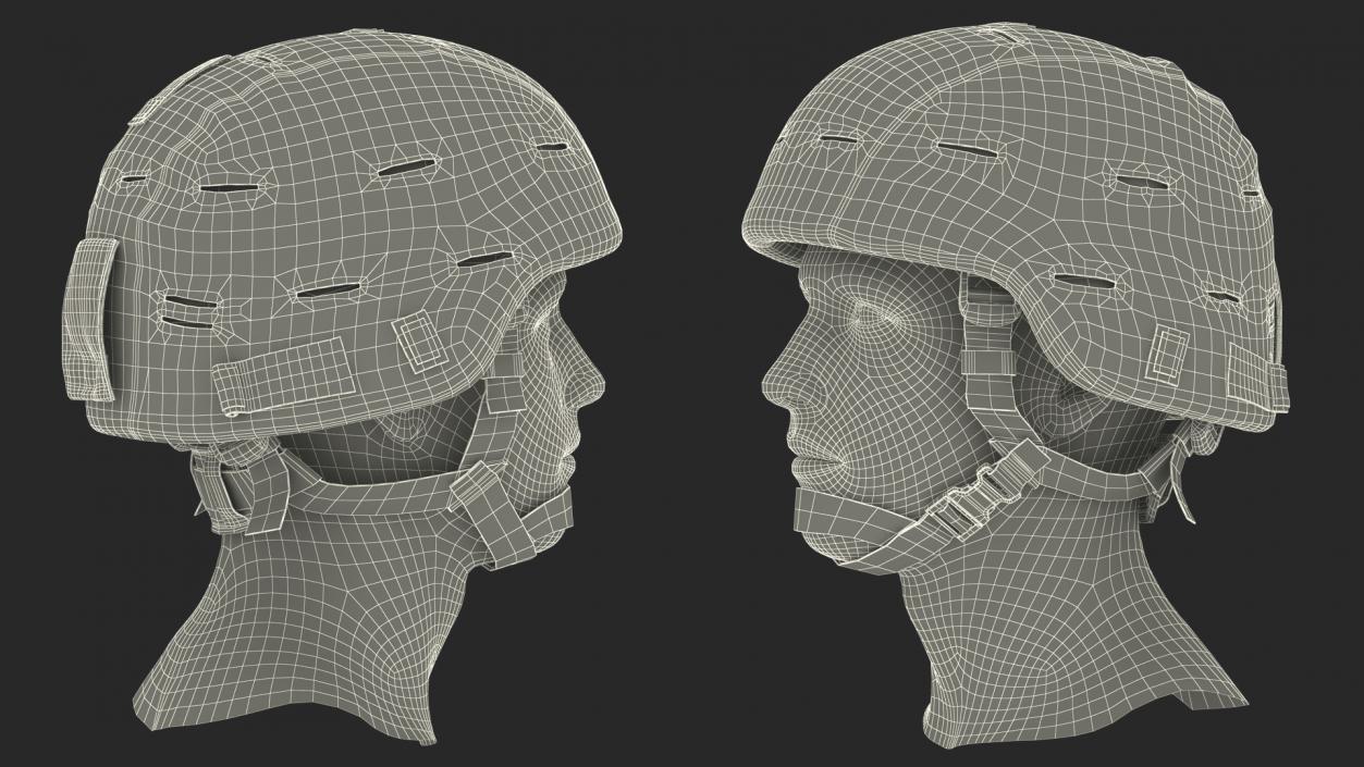 Assault Helmet Gray Camo 3D model