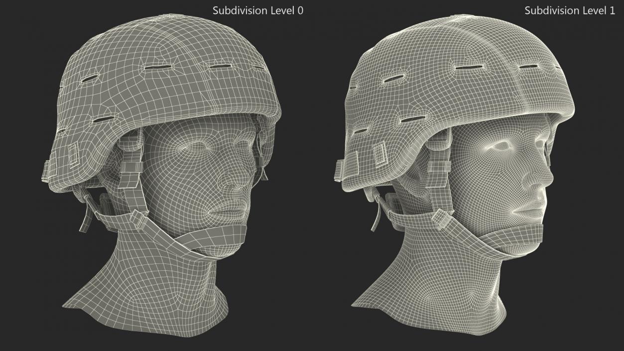 Assault Helmet Gray Camo 3D model