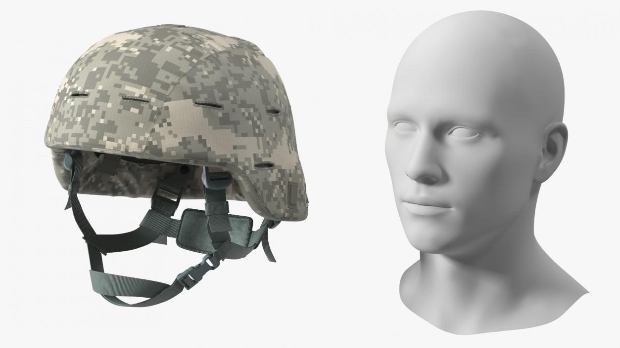 Assault Helmet Gray Camo 3D model