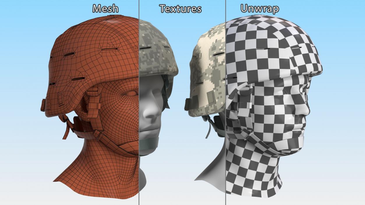 Assault Helmet Gray Camo 3D model