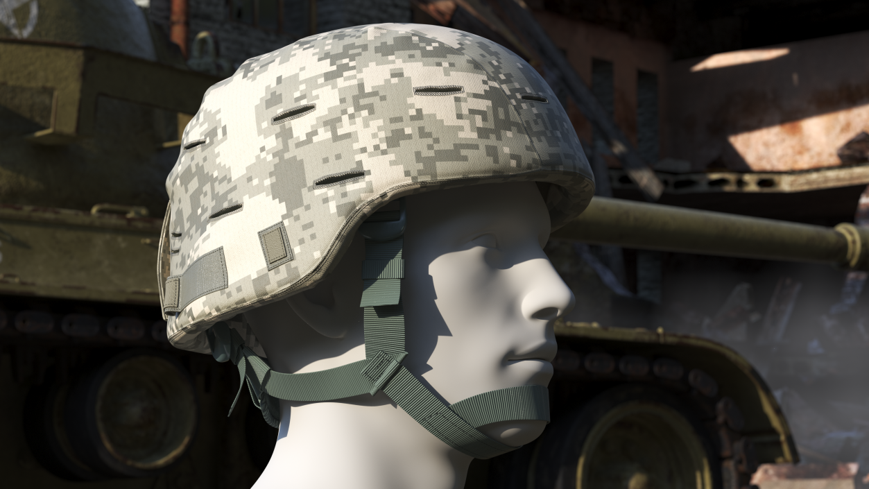 Assault Helmet Gray Camo 3D model