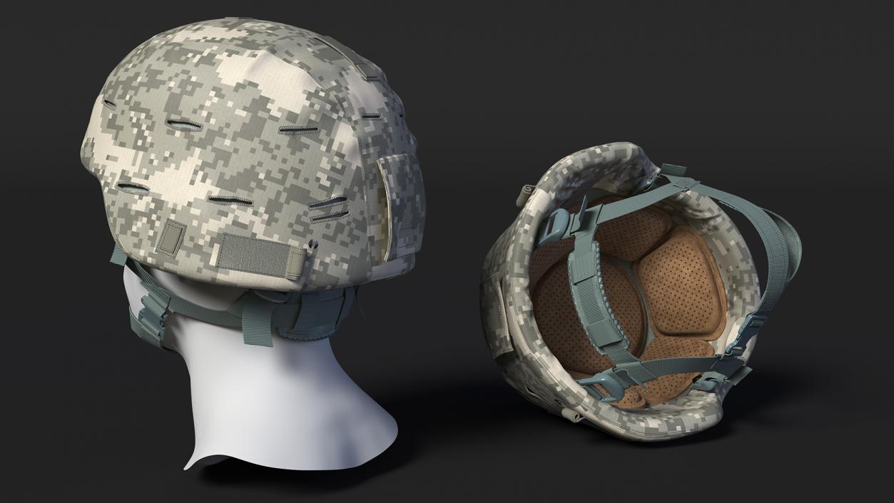 Assault Helmet Gray Camo 3D model