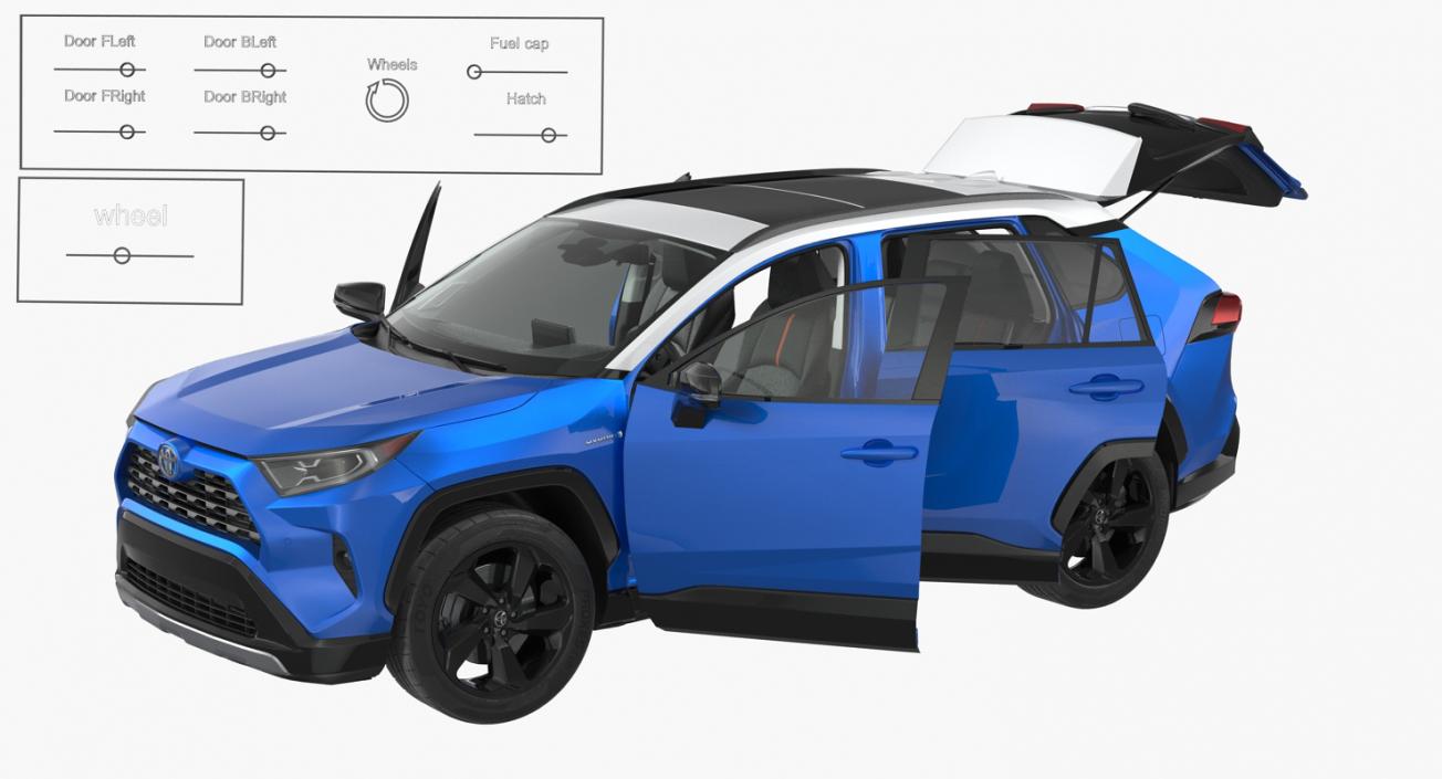 3D Toyota RAV4 2019 Rigged model