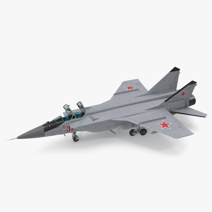 Mikoyan MiG-31 Supersonic Interceptor Aircraft Rigged for Cinema 4D 3D