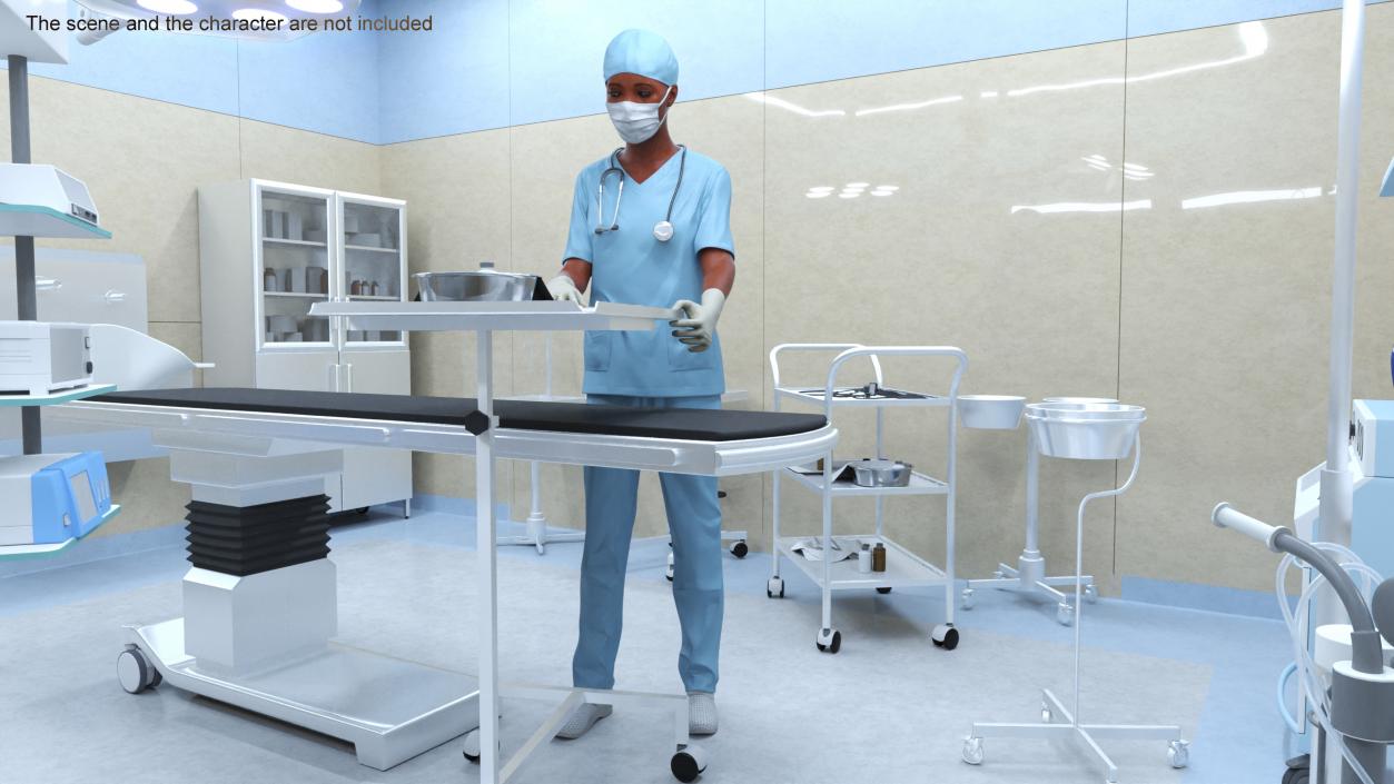 Surgeon Uniform Scrubs with Stethoscope 3D model