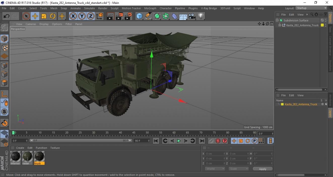 3D Kasta 2E2 Antenna Truck model